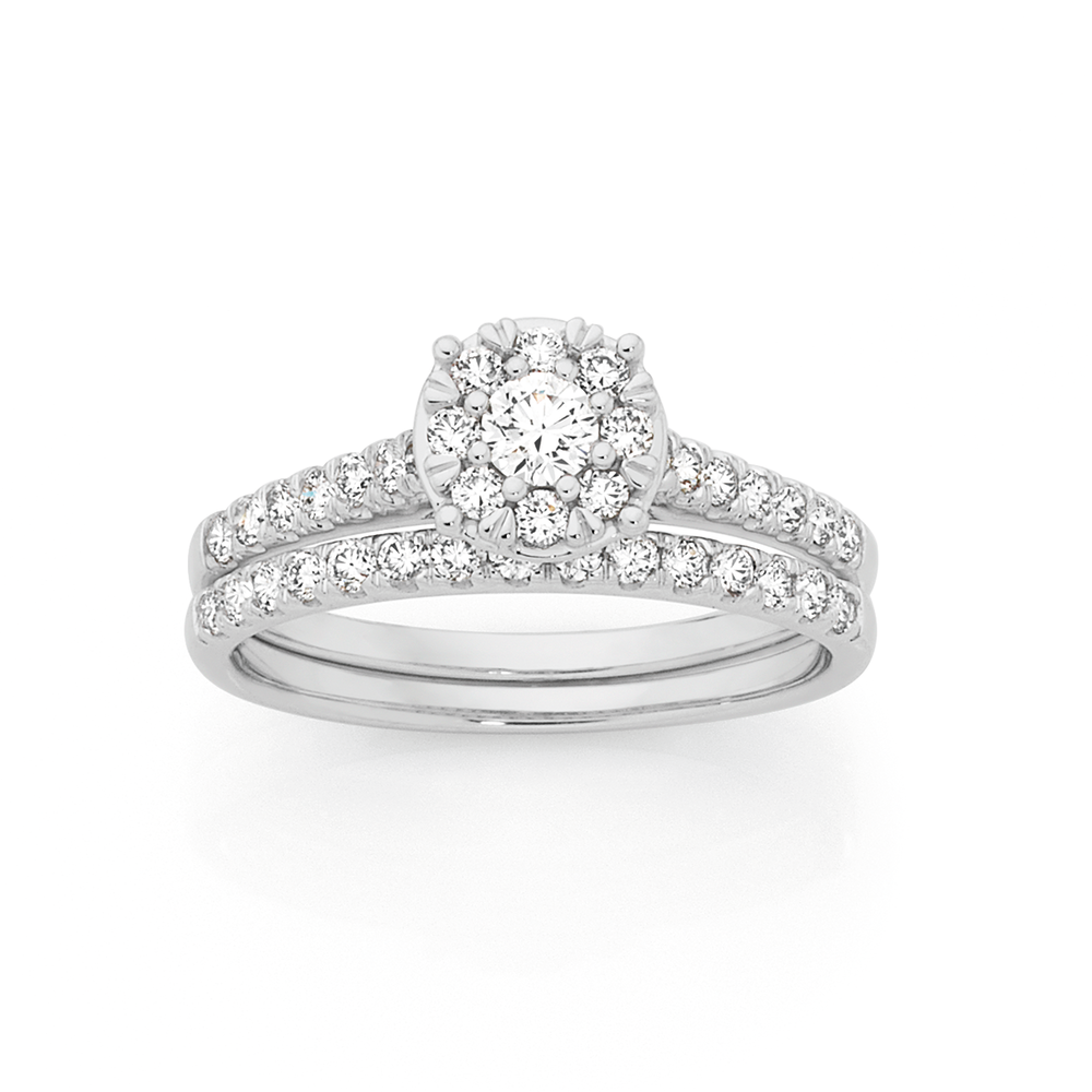 9ct White Gold Diamond Bridal Ring Set - Goldmark AU Catalogue - Salefinder