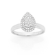 9ct White Gold Diamond Cluster Pear Shaped Ring