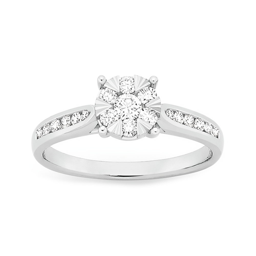 Cluster white shop gold ring