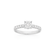9ct White Gold Diamond Cluster Shoulder Ring