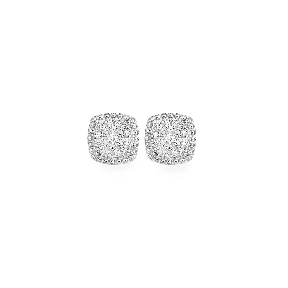 Square shape clearance diamond earrings