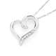 9ct White Gold Diamond Heart Pendant with White Gold Chain