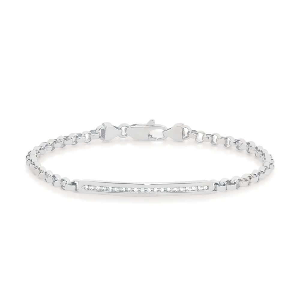 Double Cable Chain Bracelet with Diamond Bar  Nuha Jewelers