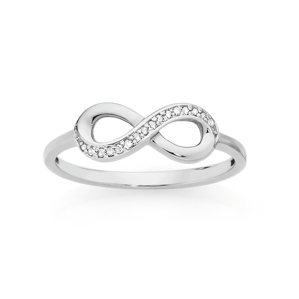 9ct White Gold Diamond Infinity Ring | Rings | Goldmark AU
