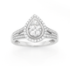 9ct White Gold Diamond Pear Shape Dress Ring