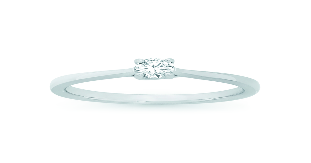 9ct White Gold Diamond Solitaire Ring Goldmark (AU)