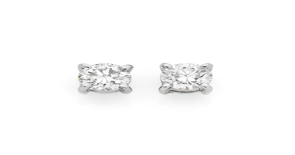 9ct White Gold Diamond Stud Earrings Goldmark (AU)