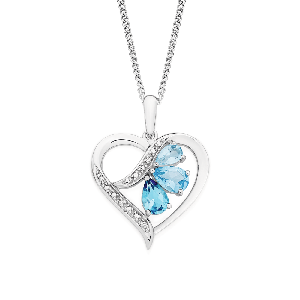 Topaz white on sale gold necklace