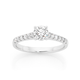 Alora by Goldmark 14ct White Gold Lab Grown Diamond Shoulder Solitaire Ring