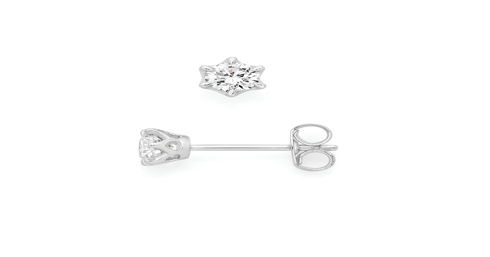 Alora By Goldmark 14ct White Gold Lab Grown Diamond Stud Earrings