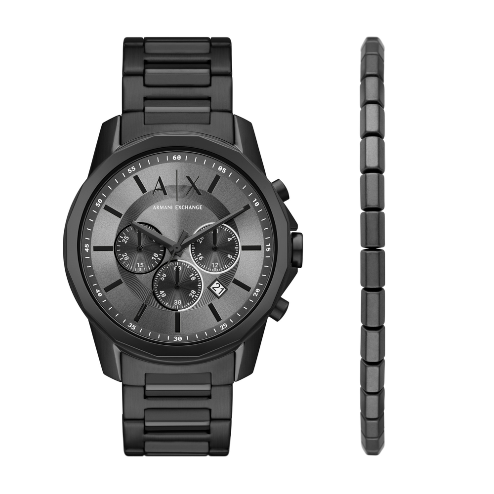 Armani Exchange Banks Men s Watch Boxset in Black Goldmark AU