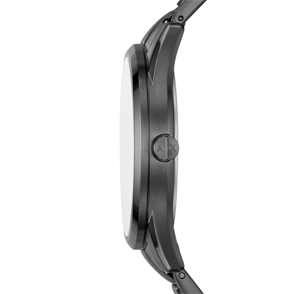 Armani exchange black online dial stainless steel watch