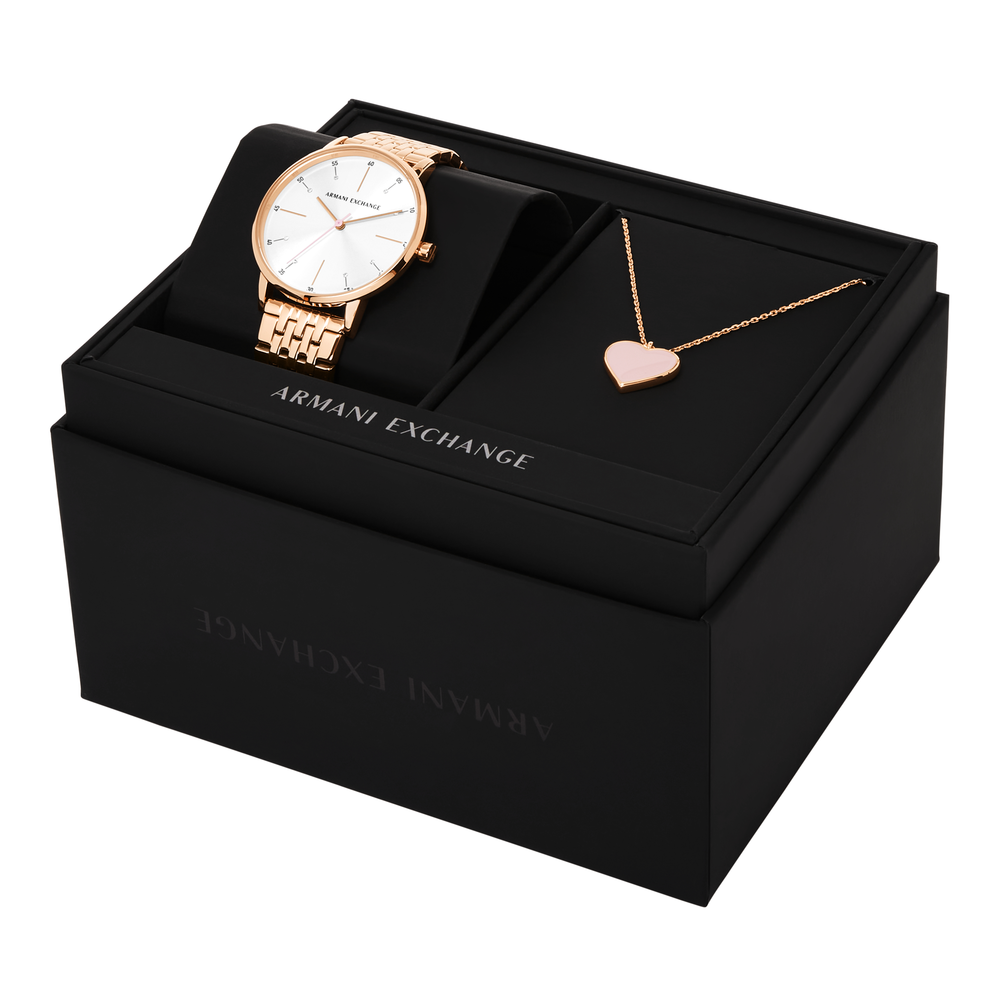 Armani Exchange Lola Ladies Watch Boxset in Rose Goldmark AU