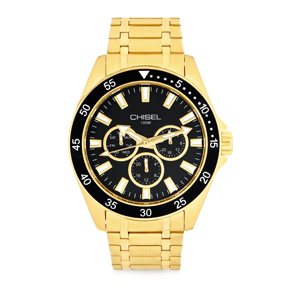 Chisel men's best sale gold tone watch