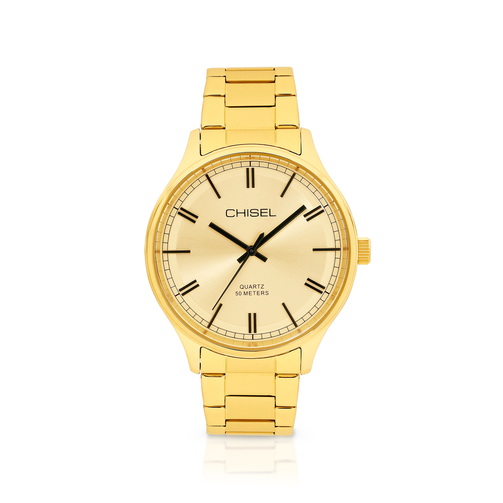 Chisel men's best sale gold tone watch