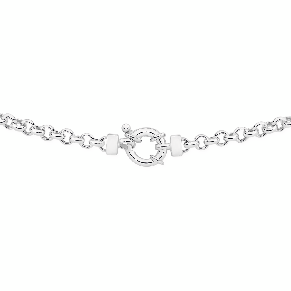 925 Sterling Silver Filled Belcher Antique Padlock Necklace Chain Boltring 55cm