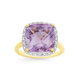 Manhattan G Cocktail Ring Collection - 9ct Gold Pink Amethyst Cushion Shape Ring