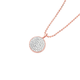 Rose Plated Steel Crystal Disc Pendant