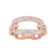 Rose Plated Steel Urban City Crystal Link Ring