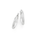 Silver 15mm Fine Bevel Hoop Earrings