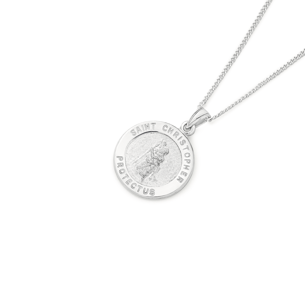 Silver 15mm Round St. Christopher Pendant Goldmark AU