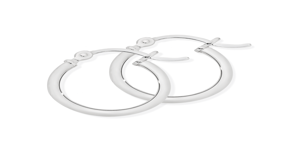 Silver 16mm Rounded Square Hoop Earrings Goldmark (AU)