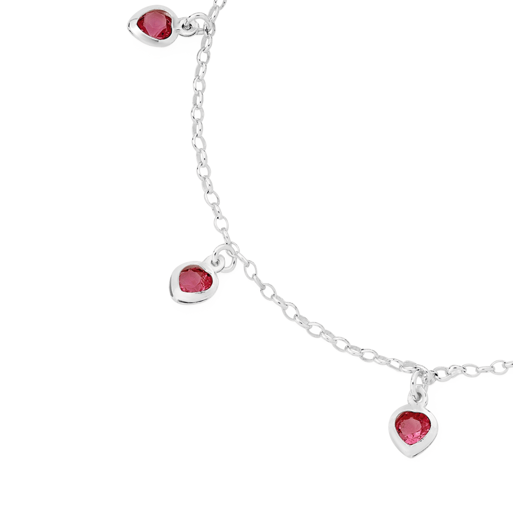 Engraved Heart Charm Bracelet for Mom