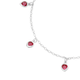 Silver 17cm Pink Crystal Heart Charm Bracelet
