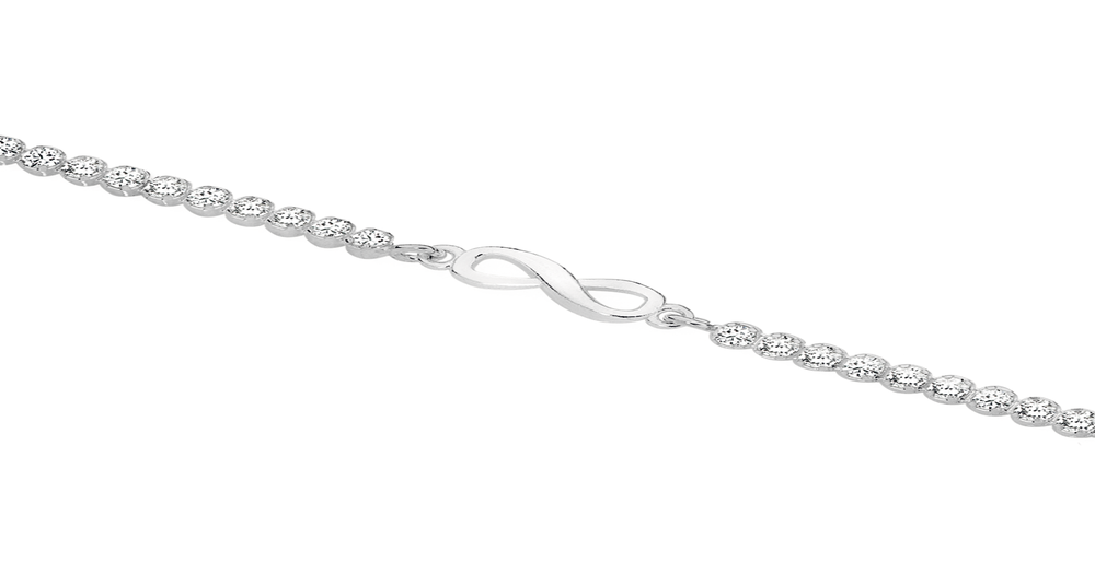 Silver 19cm Infinity Cz Tennis Bracelet in White Goldmark (AU)