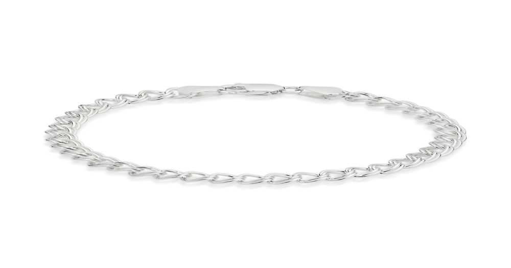 Silver 19cm Medium Open Double Curb Bracelet Goldmark (AU)