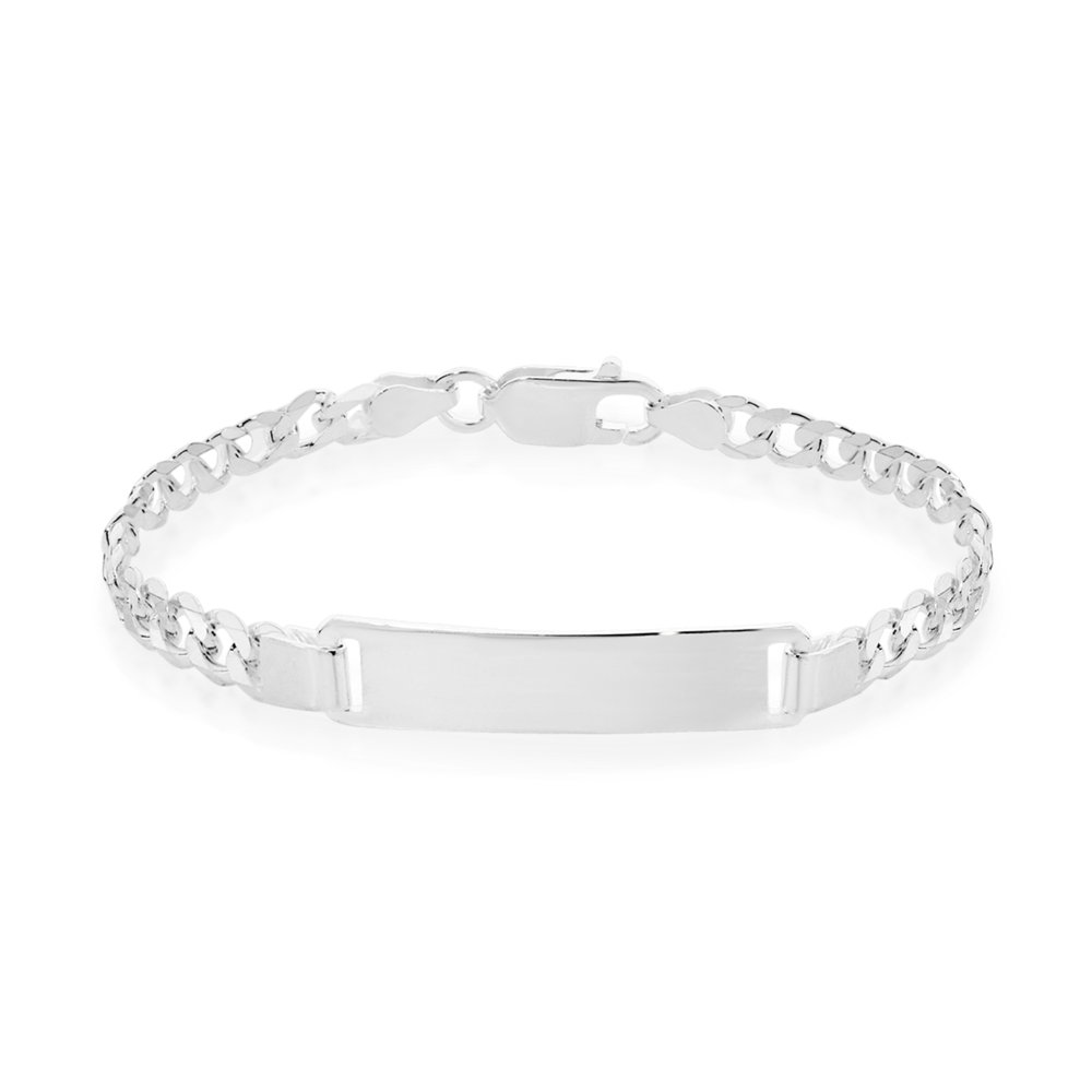 Silver Solid Heavyweight Mens Curb Bracelet | Warren James