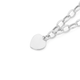 Silver 19cm Oval Belcher Small Heart Tag Bracelet