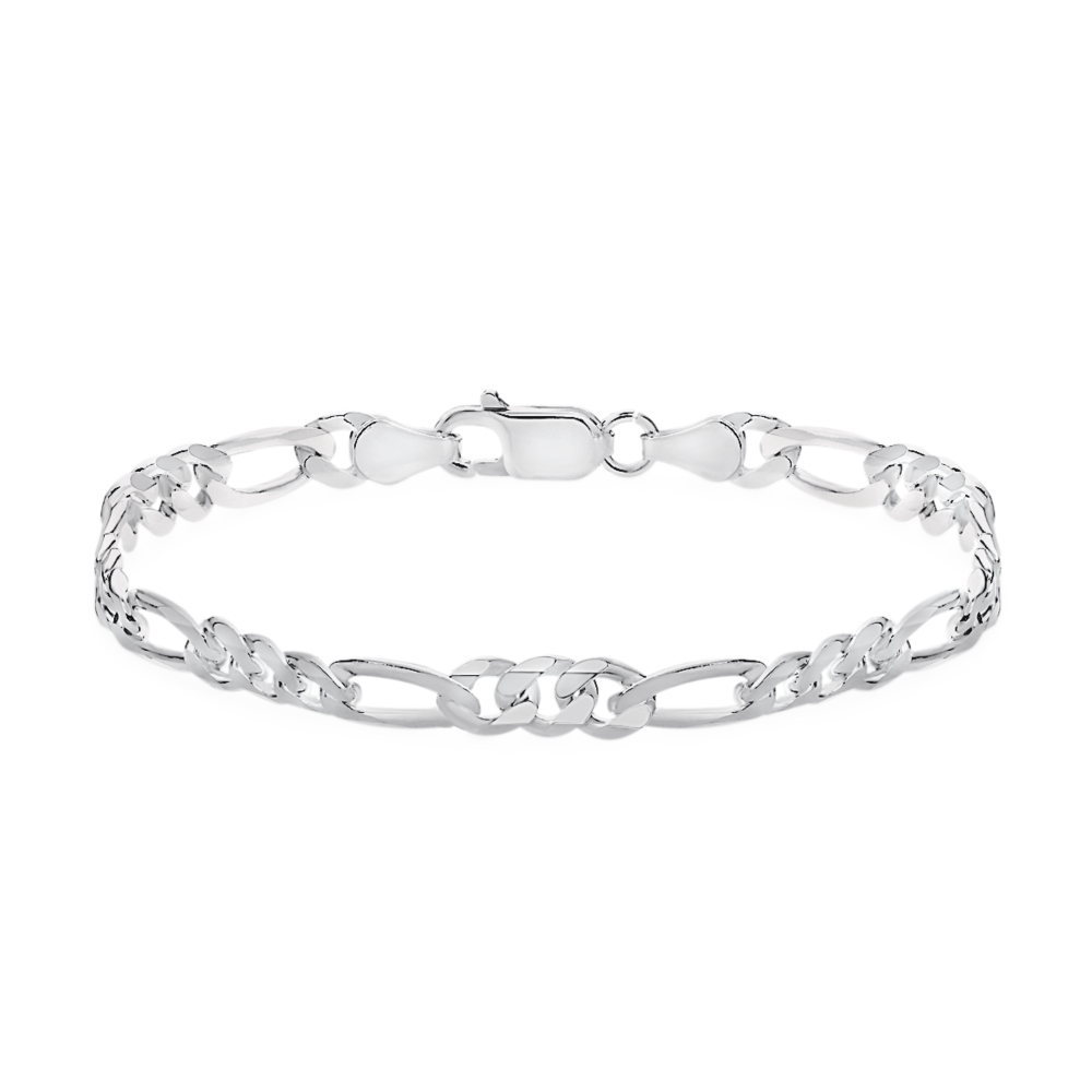 Silver 20cm 3 1 Figaro Bracelet Goldmark AU