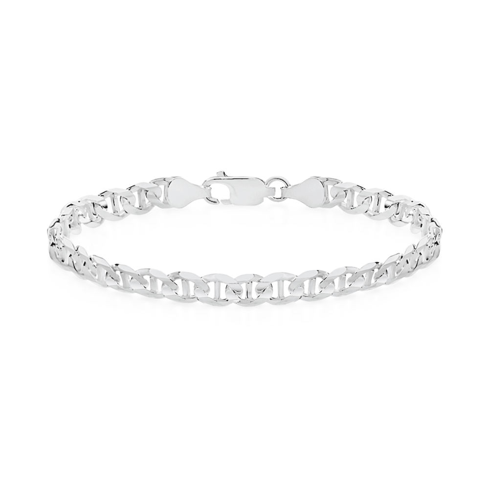 Silver 21cm Concave Anchor Bracelet Bracelets Goldmark AU