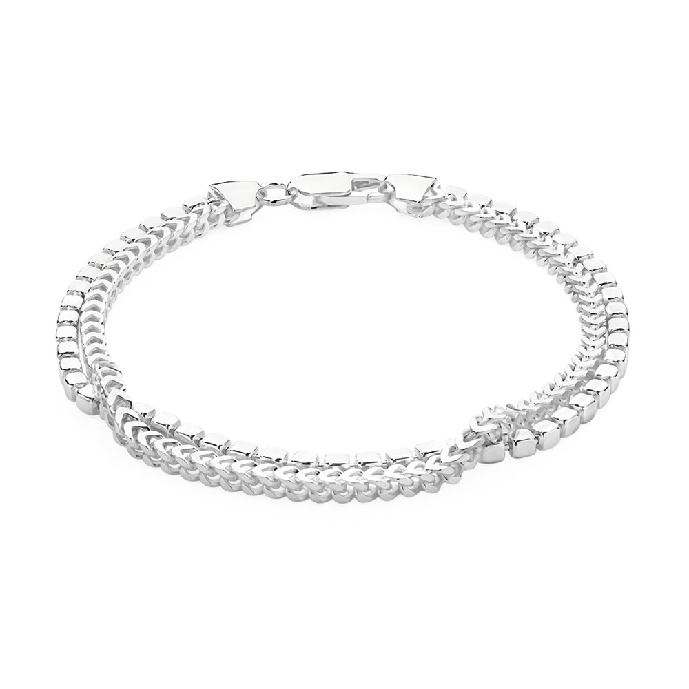 XL rectangle foxtail bracelet with double spring clasp – Mar