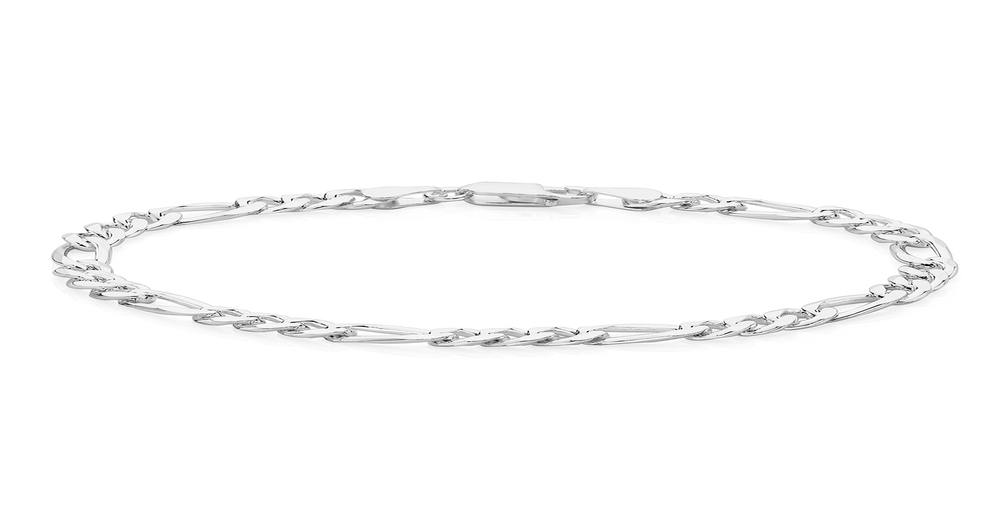 Silver 22cm Solid 3+1 Figaro Bracelet Goldmark (AU)
