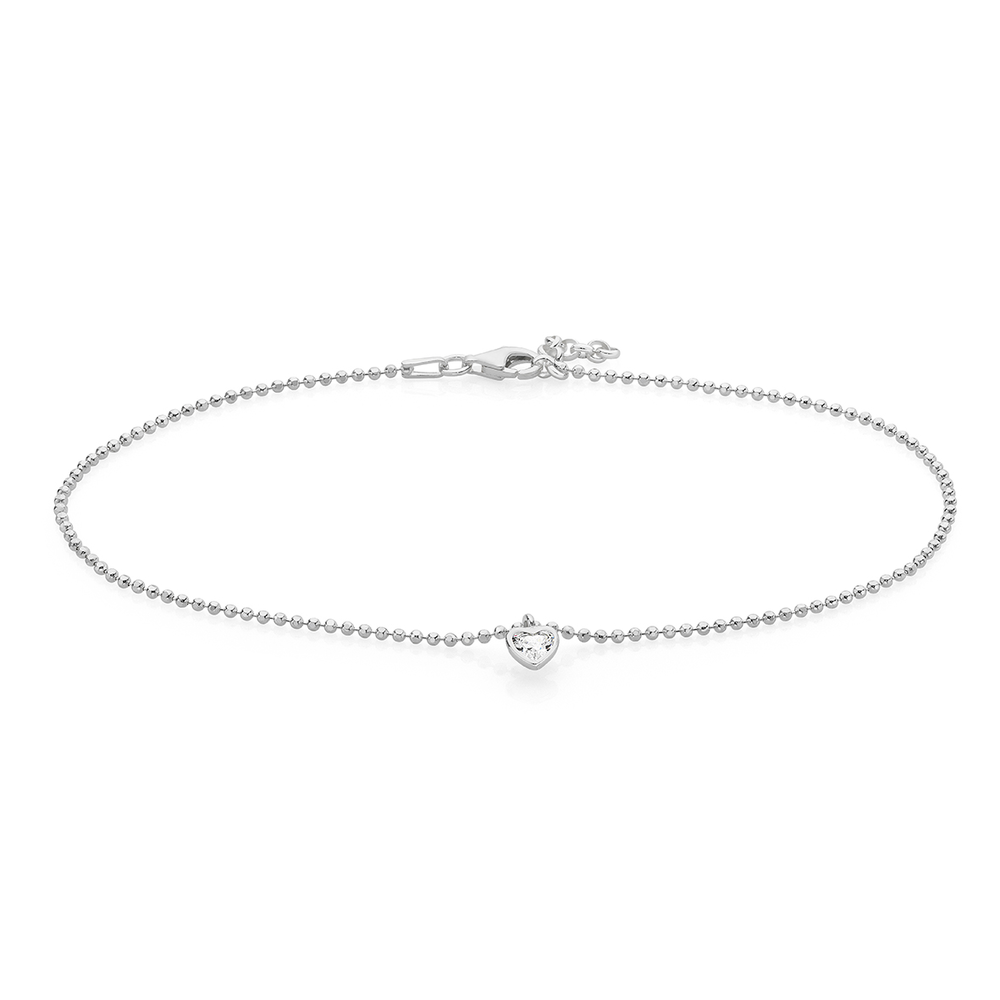 Silver on sale bead anklet