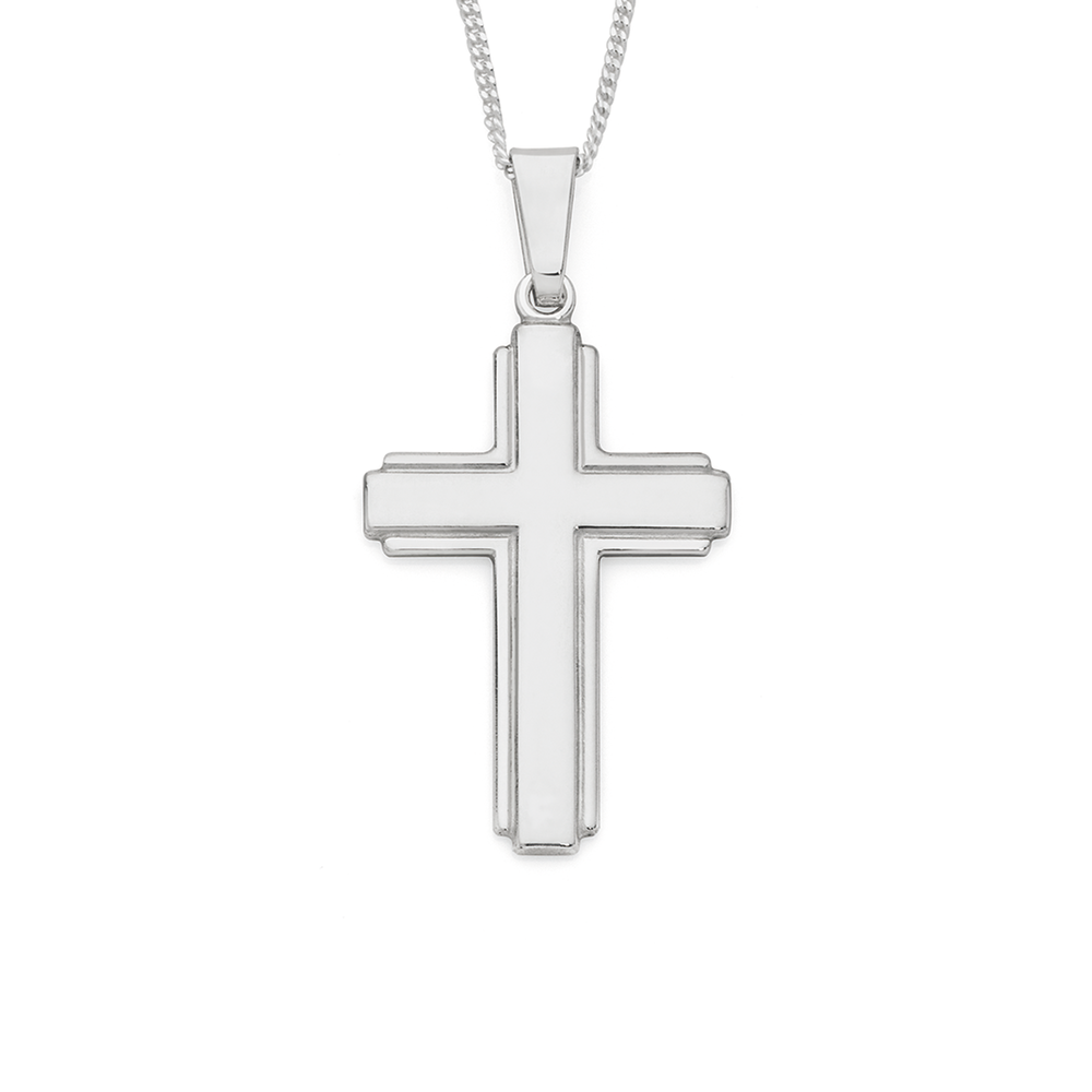 Men's Cross Pendant Necklace and Gold Plated Chain | REEDS Jewelers