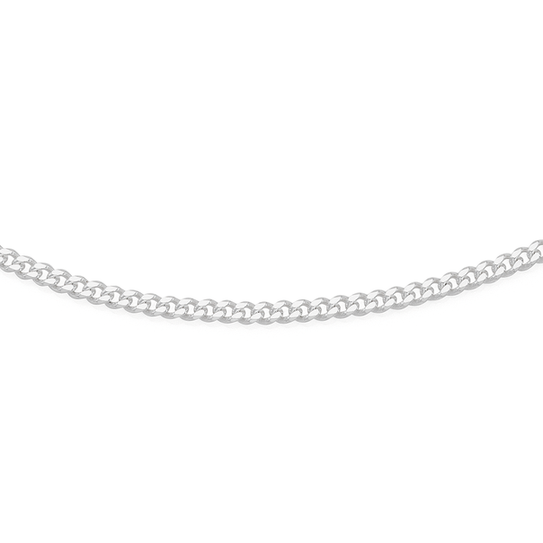 Silver 45cm Bevelled Curb Chain
