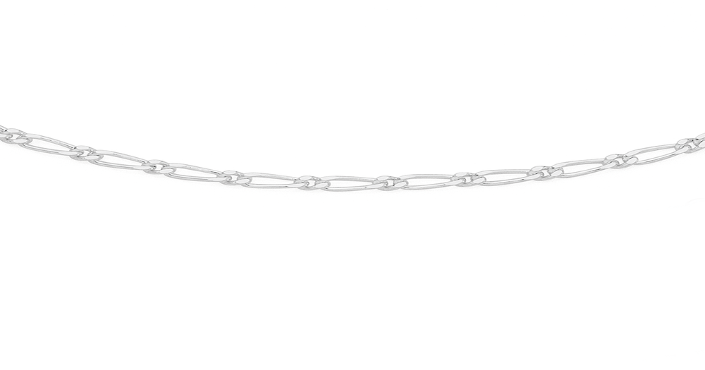 Silver 45cm Fine 1+1 Figaro Chain Goldmark (AU)