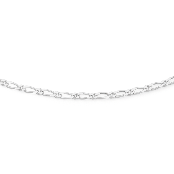 Silver 50cm 1+1 Figaro Chain
