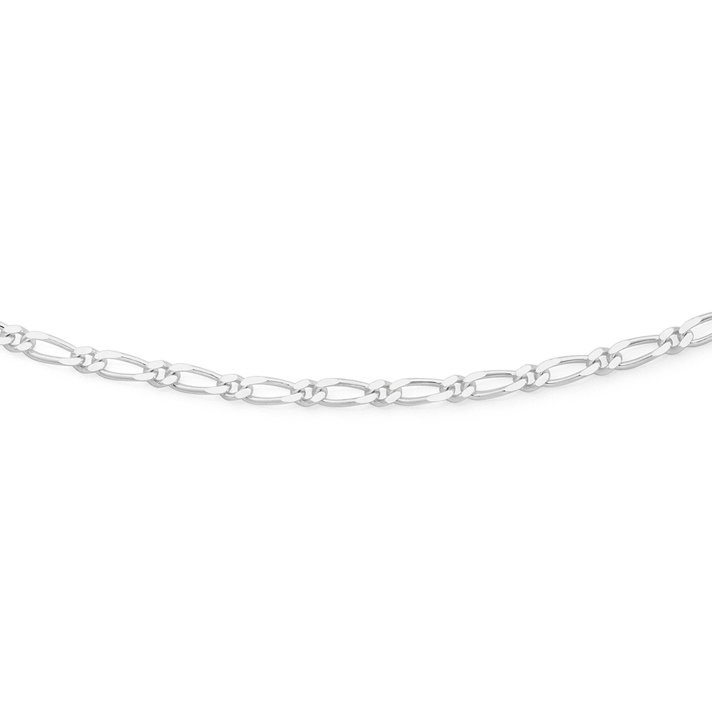 Silver 55cm 1+1 Figaro Chain 