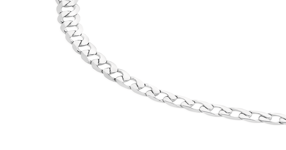 Silver 55cm Diamond Cut Bevelled Curb Chain Goldmark (AU)