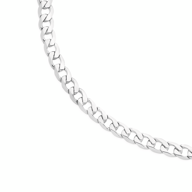 Silver 55cm Diamond Cut Bevelled Curb Chain Goldmark (AU)