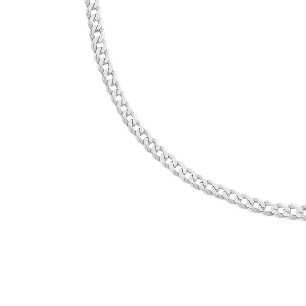 Silver 55cm Flat Curb Chain