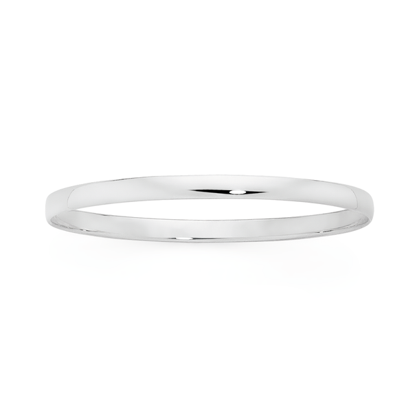 Silver 5mm 65mm Oval Comfort Fit Bangle