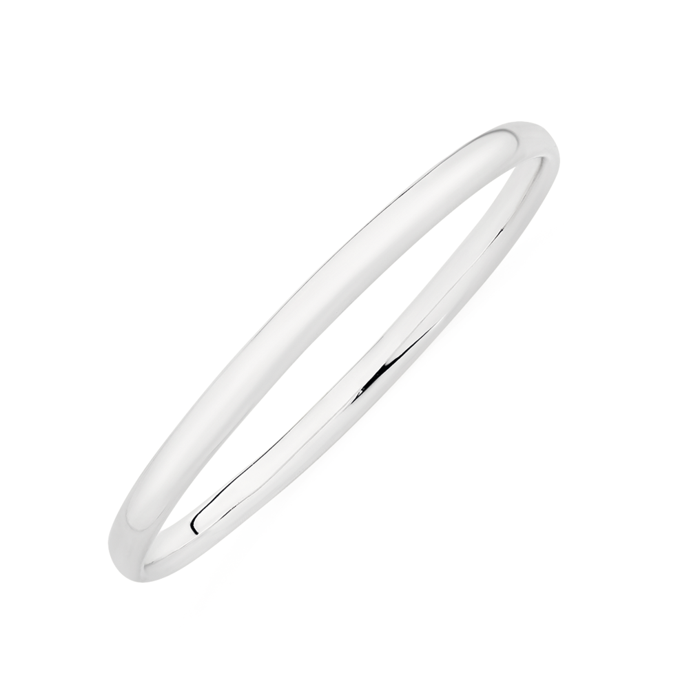Silver 4x60mm Solid Domed Bangle | Goldmark (AU)