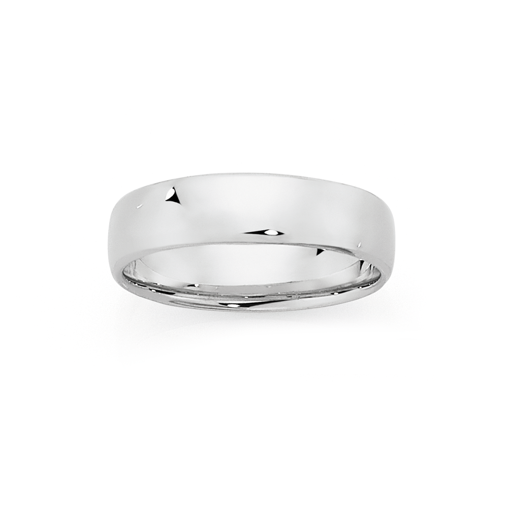 Silver 6mm Flat Soft Edge Gents Ring