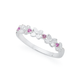 Silver Bloom Pink Cubic Zirconia & Plain Flower Alternate Ring Size O