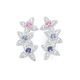 Silver Bloom Pink, Lavender & Purple Cubic Zirconia Ear Curve Earrings